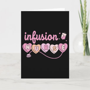 Chemo Infusion Nurse Valentines Day Heart Oncology Card
