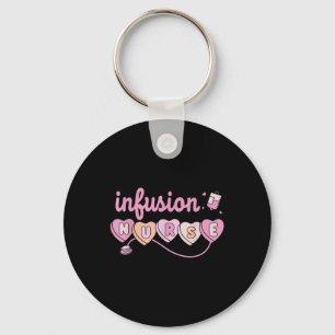 Chemo Infusion Nurse Valentines Day Heart Oncology Key Ring