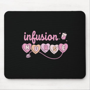 Chemo Infusion Nurse Valentines Day Heart Oncology Mouse Mat