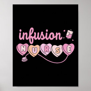 Chemo Infusion Nurse Valentines Day Heart Oncology Poster