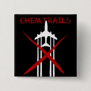 Chemtrails Are Wrong on black 15 Cm Square Badge