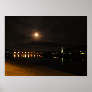 Chemung River at Night Poster
