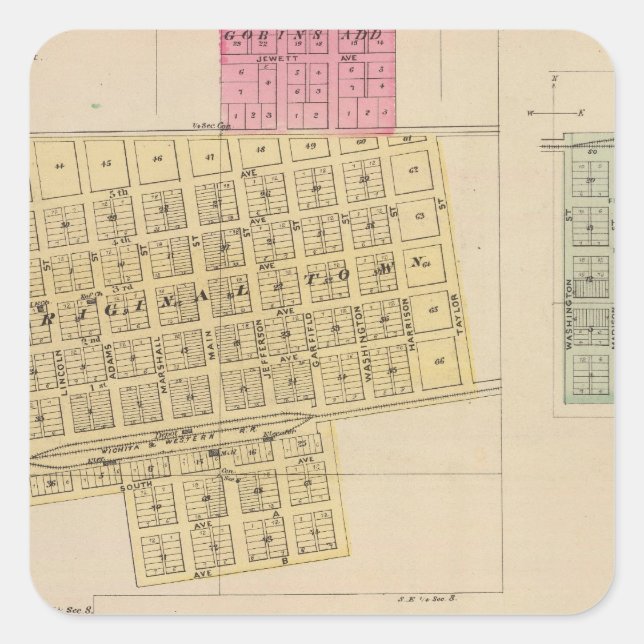 Cheney, Andale, Mulvane, and Milan, Kansas Square Sticker (Front)