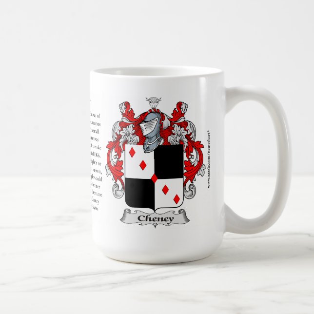 Cheney, the Origin, the Meaning and the Crest Coffee Mug (Right)