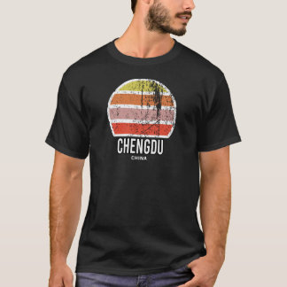 Chengdu China Abstract Vintage Sunset Souvenir T-Shirt