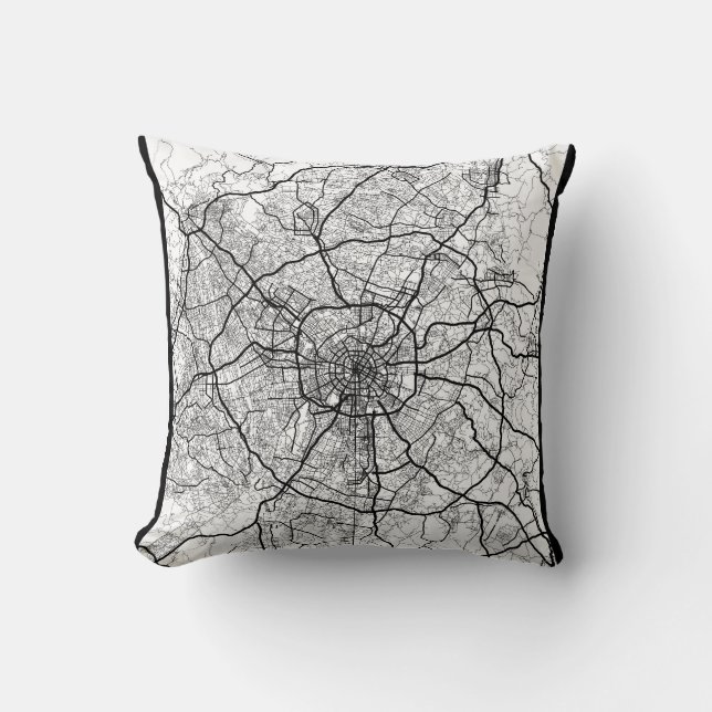 Chengdu China Map Cushion (Front)