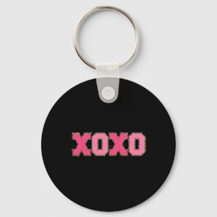 Chenille Patch Sparkling Xoxo Valentine Day Heart Key Ring