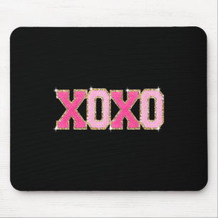 Chenille Patch Sparkling Xoxo Valentines Day Heart Mouse Mat