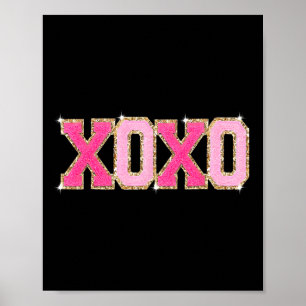 Chenille Patch Sparkling Xoxo Valentines Day Heart Poster