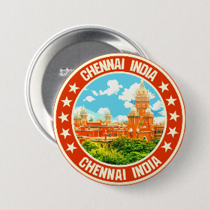 Chennai 7.5 cm round badge