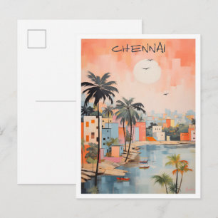 Chennai India Art Travel  Postcard