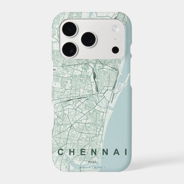Chennai India City Map Minimal Design (Back)