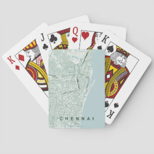 Chennai India City Map Minimal Design Playing Cards
