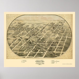 Chenoa, IL Panoramic Map - 1869 Poster