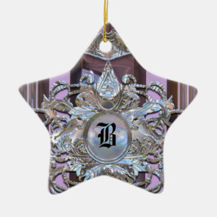 Chenonceau Baroque Elegant Monogram Ceramic Tree Decoration
