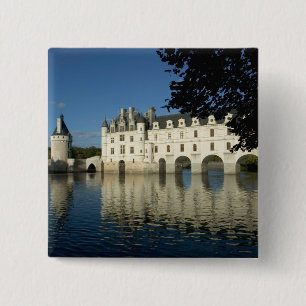 Chenonceau Chateau, River Cher, Loir-et-Cher, 2 15 Cm Square Badge