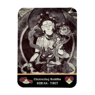 Chenrezing Buddha, Vintage Heruka & Tibet /Dharma Magnet