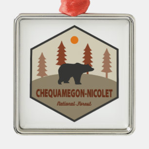 Chequamegon-Nicolet National Forest Bear Metal Tree Decoration