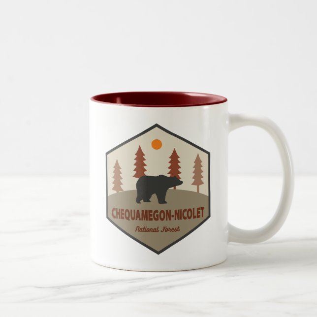 Chequamegon-Nicolet National Forest Bear Two-Tone Coffee Mug (Right)