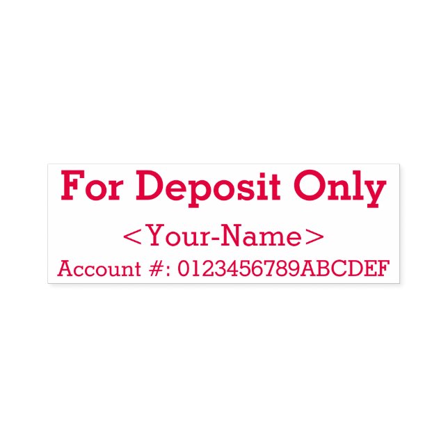 Cheque Restrictive Endorsement Rubber Stamp (Design)