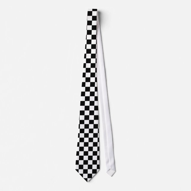 Chequerboard Black and White Tie (Front)