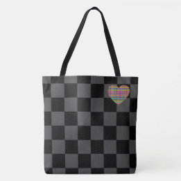 Chequerboard - Black Grey - Emo - Tote