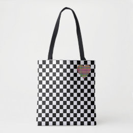 Chequerboard - Black White - Emo - Tote