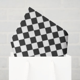 Chequerboard Black White Multi use Fun Tissue Paper