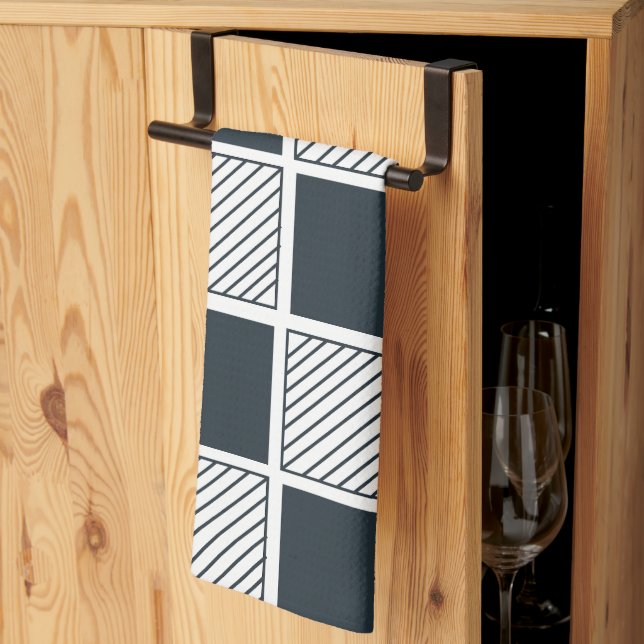 Chequerboard Checks Classic  Tea Towel (Thirds Fold)