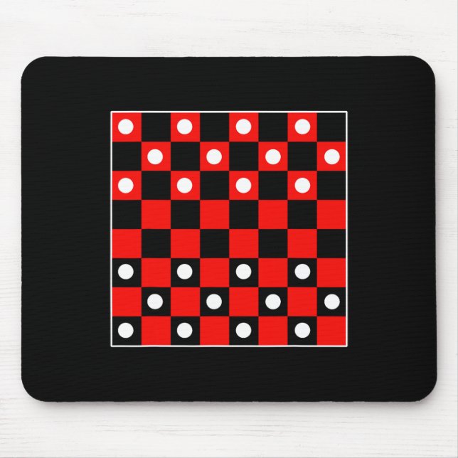 Chequerboard Chequered Board Games Black And Red H Mouse Mat (Front)