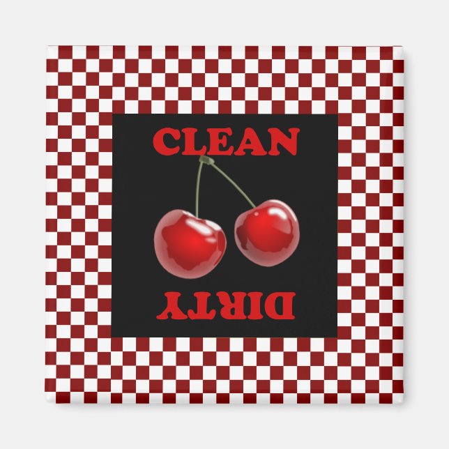 Chequerboard Cherries Magnet (Front)