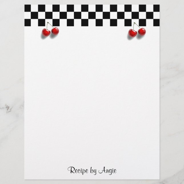 Chequerboard Cherries Recipe Paper (Front)