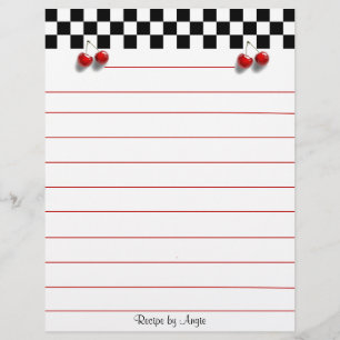 Chequerboard Cherries Recipe Paper