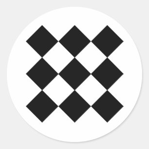 Chequerboard Classic Round Sticker