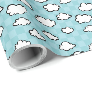 Chequerboard Clouds Wrapping Paper