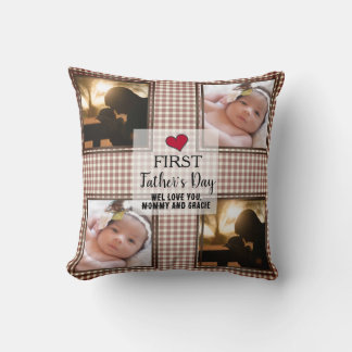 Chequerboard First Father's Day 2 Photo Cushion