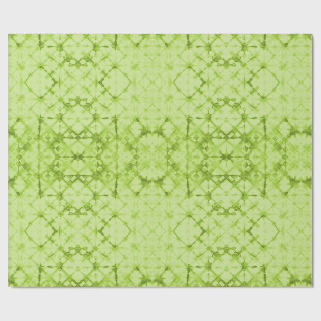 Chequerboard Fortune Teller Mirror Chartreuse Wrapping Paper (Flat)