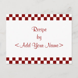 Chequerboard Heart Recipe Cards 4 x 6
