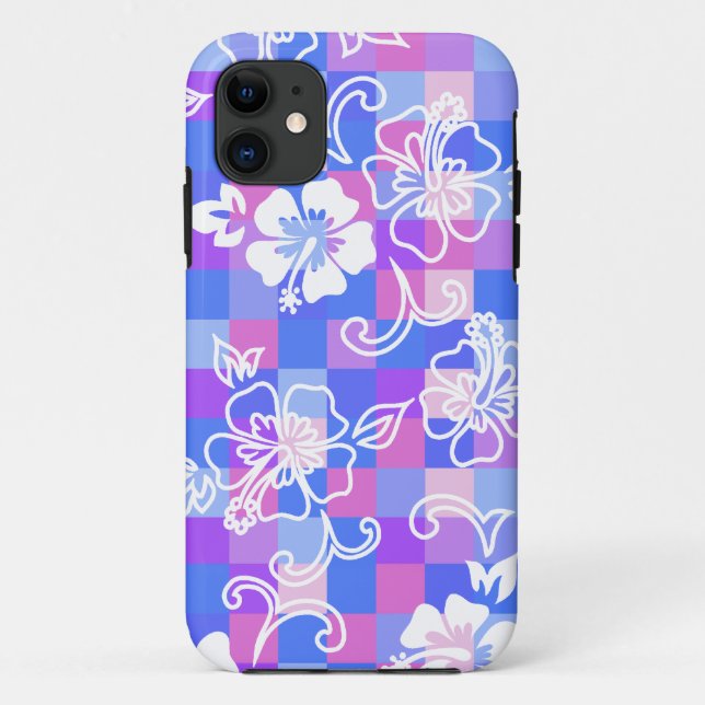 Chequerboard Hibiscus Hawaiian iPhone 5 Casemate Case-Mate iPhone Case (Back)