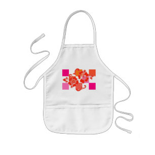 Chequerboard Hibiscus Kid's Aprons