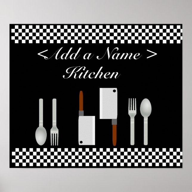 Chequerboard Kitchen Poster Print (Front)