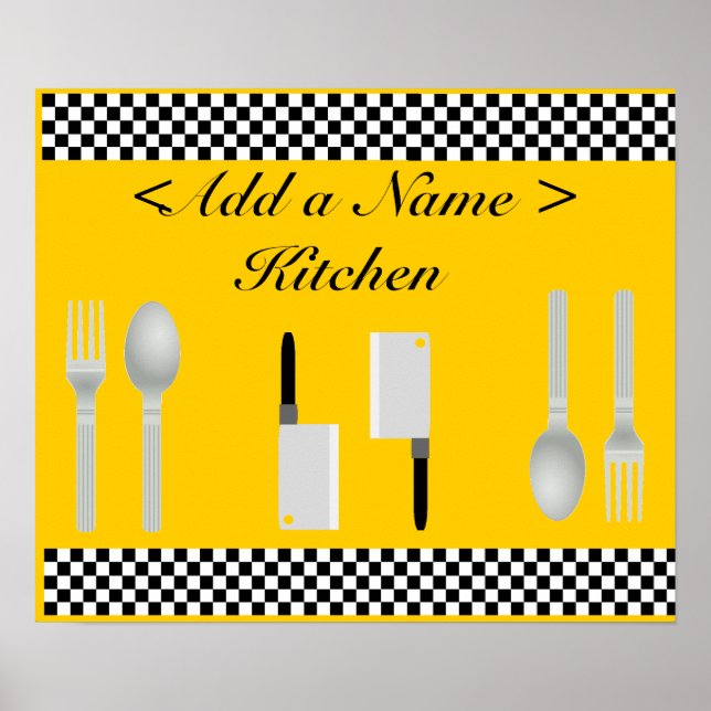 Chequerboard Kitchen Poster Print (Front)