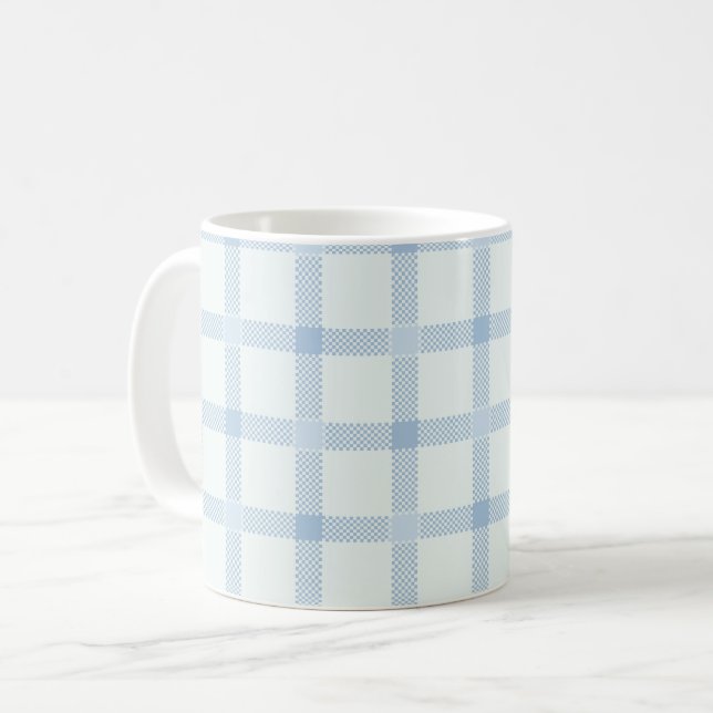 Chequerboard light blue - French country Coffee Mug (Front Left)