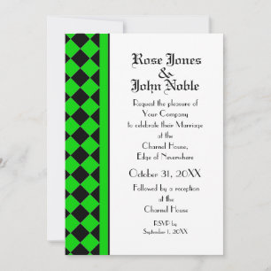 ChequerBoard (Lime) Wedding Invitation