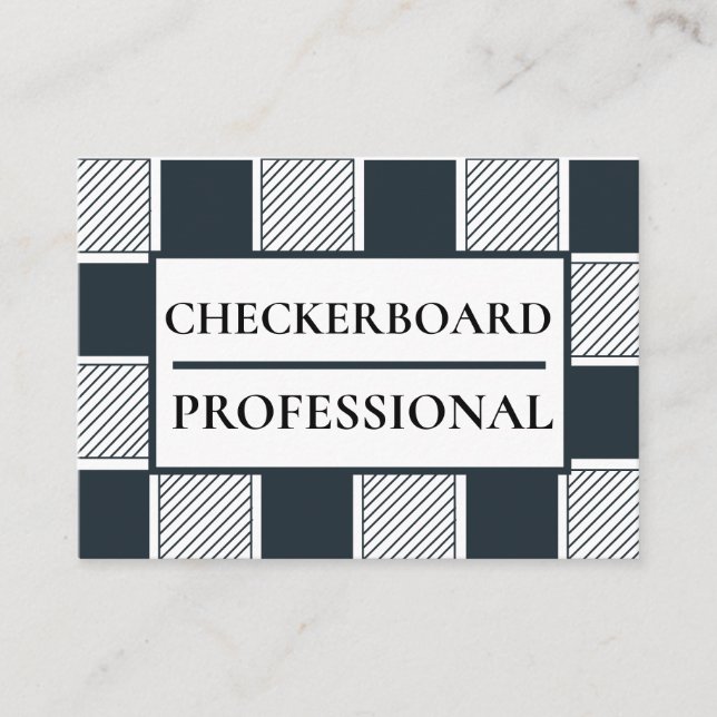 Chequerboard Modern Geometric  Business Card (Front)