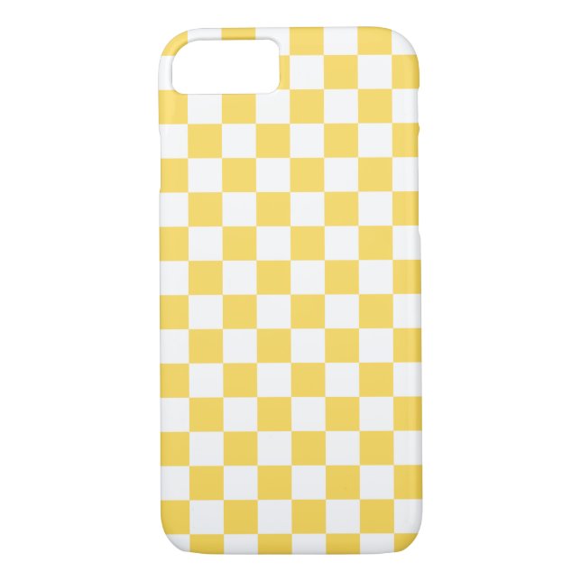 Chequerboard Mustard Yellow and White Case-Mate iPhone Case (Back)