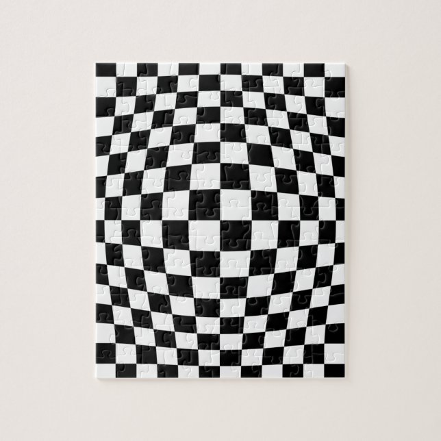 Chequerboard optical illusion jigsaw puzzle (Vertical)