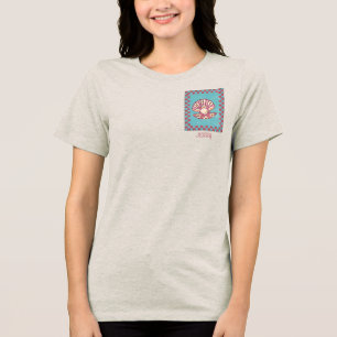 Chequerboard Oyster with Custom Name Tri-Blend Shirt