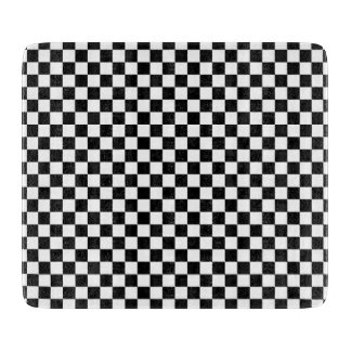 Chequerboard pattern black and white cutting board