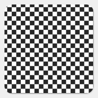 Chequerboard pattern black and white square sticker